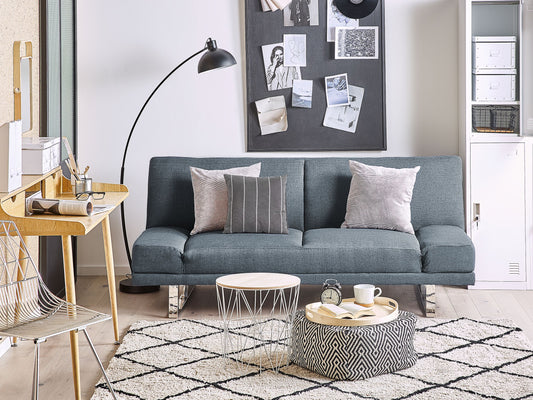 2-Sitzer Schlafsofa grau-blau / silber YORK