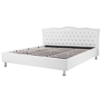 Bett mit Stauraum Kunstleder METZ 180 x 200 cm Weiss
