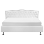 Bett mit Stauraum Kunstleder METZ 180 x 200 cm Weiss