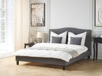 Bett mit Lattenrost Stoff MONTPELLIER 160 x 200 cm Dunkelgrau