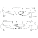 6-Sitzer Ecksofa beige linksseitig STOCKHOLM