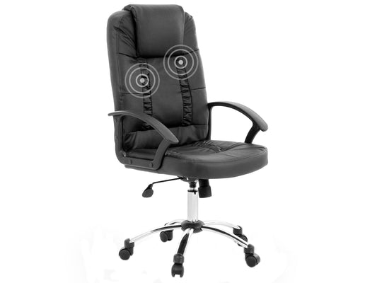Massagestuhl drehbar RELAX Kunstleder Schwarz