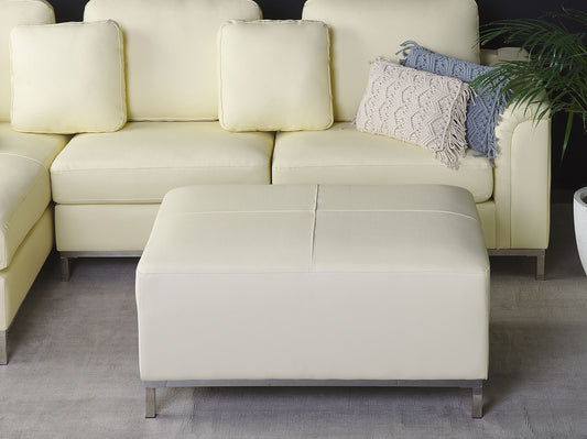 Ottomane OSLO Echtleder Creme