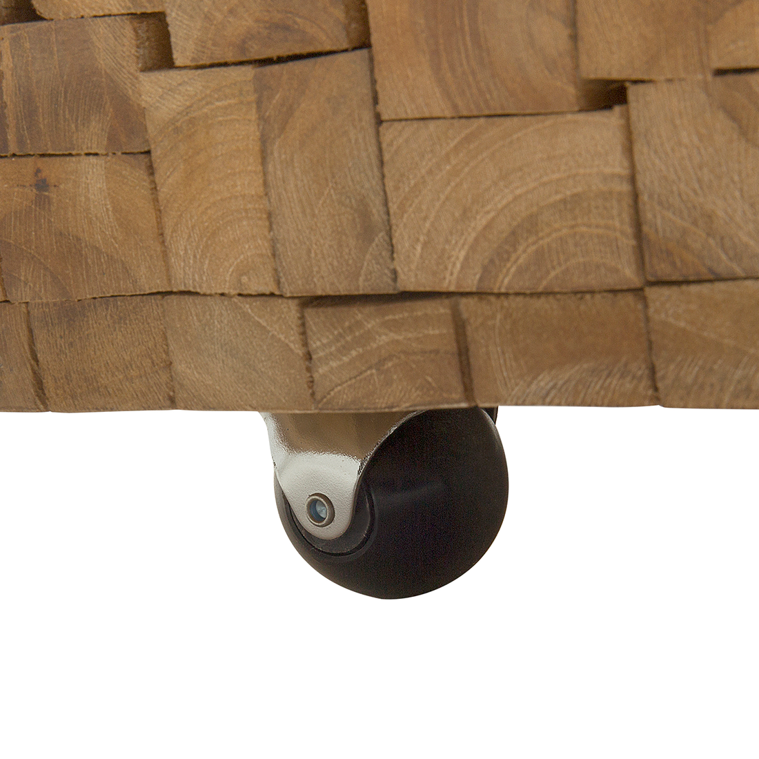 Couchtisch Teakholz hellbraun rechteckig 69 x 110 cm rollbar GANDER