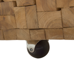 Couchtisch Teakholz hellbraun rechteckig 69 x 110 cm rollbar GANDER