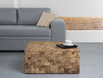 Couchtisch Teakholz hellbraun quadratisch 80 x 80 cm GAMBO