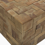Couchtisch Teakholz hellbraun quadratisch 80 x 80 cm GAMBO