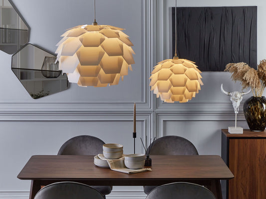 Hängelampe weiss Zapfenform SEGRE Gross