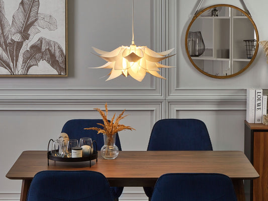 Hängelampe weiss Blumenform ALVA