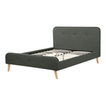 Bett mit Lattenrost Stoff RENNES 140 x 200 cm Dunkelgrau