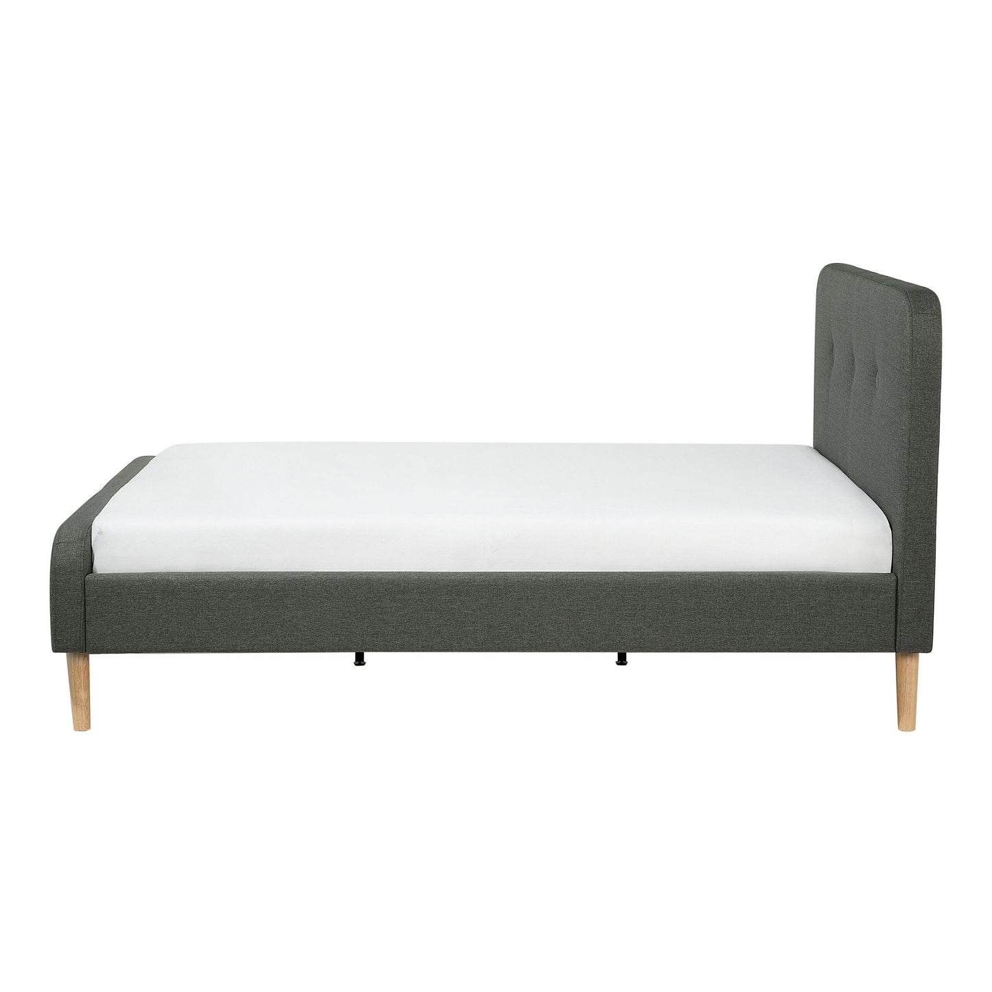 Bett mit Lattenrost Stoff RENNES 140 x 200 cm Dunkelgrau