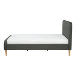 Bett mit Lattenrost Stoff RENNES 140 x 200 cm Dunkelgrau
