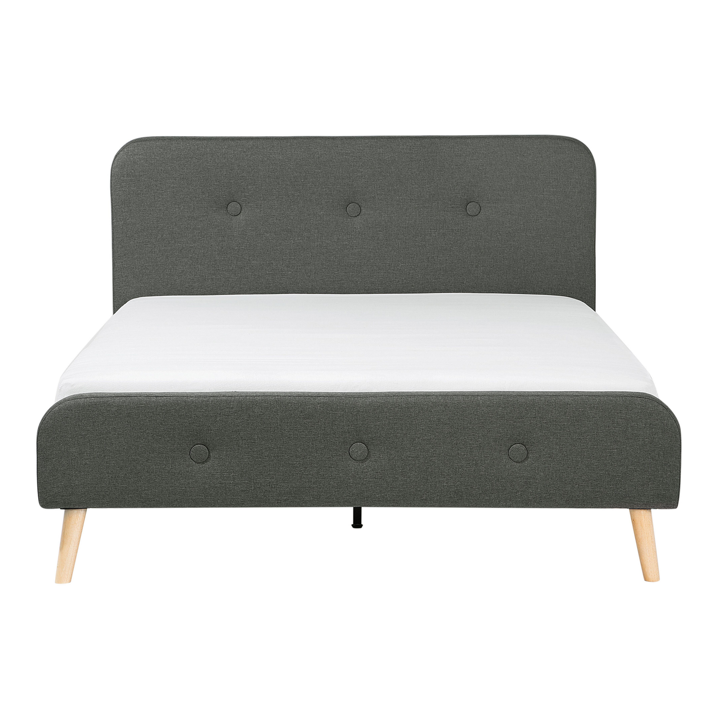 Bett mit Lattenrost Stoff RENNES 140 x 200 cm Dunkelgrau