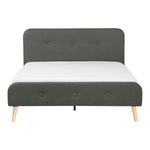 Bett mit Lattenrost Stoff RENNES 140 x 200 cm Dunkelgrau