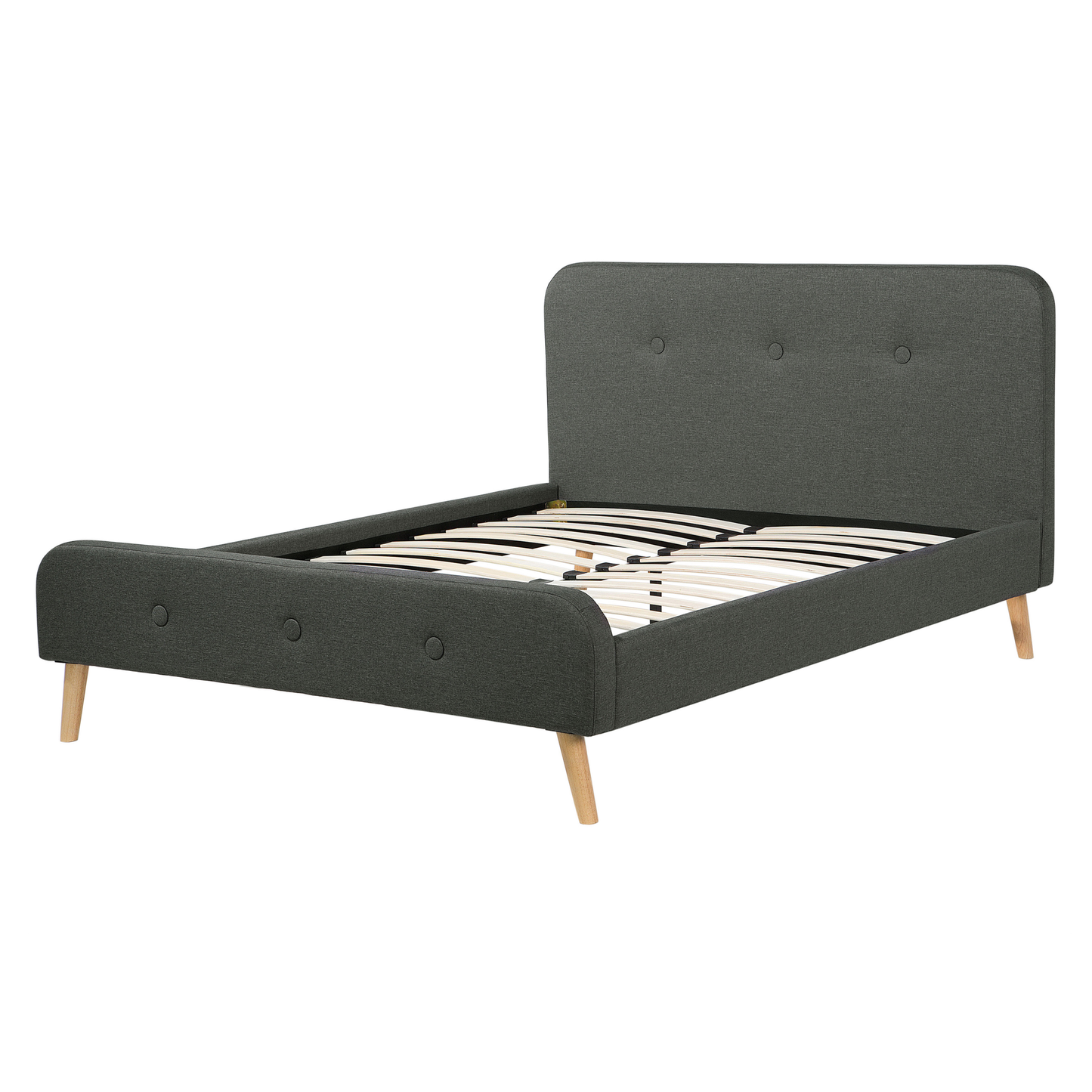 Bett mit Lattenrost Stoff RENNES 160 x 200 cm Dunkelgrau