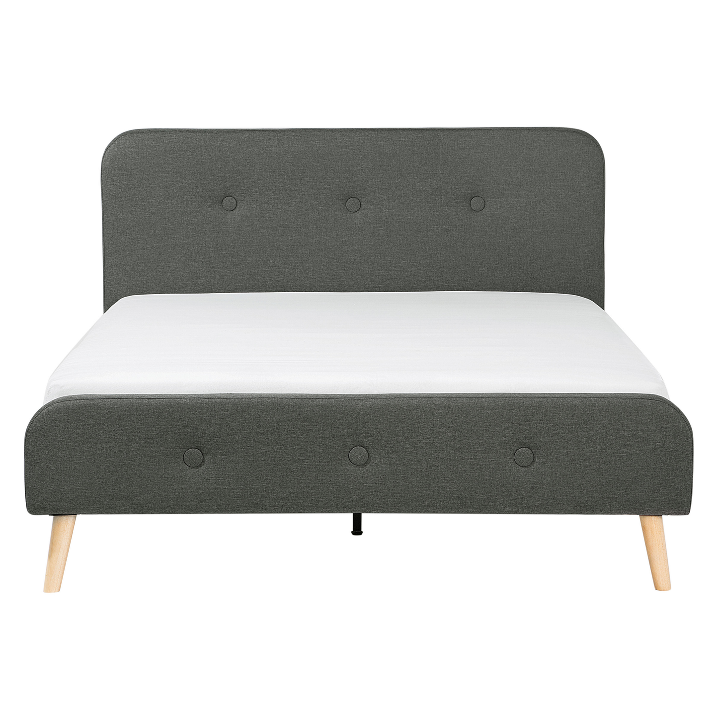 Bett mit Lattenrost Stoff RENNES 160 x 200 cm Dunkelgrau