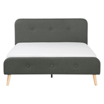 Bett mit Lattenrost Stoff RENNES 160 x 200 cm Dunkelgrau