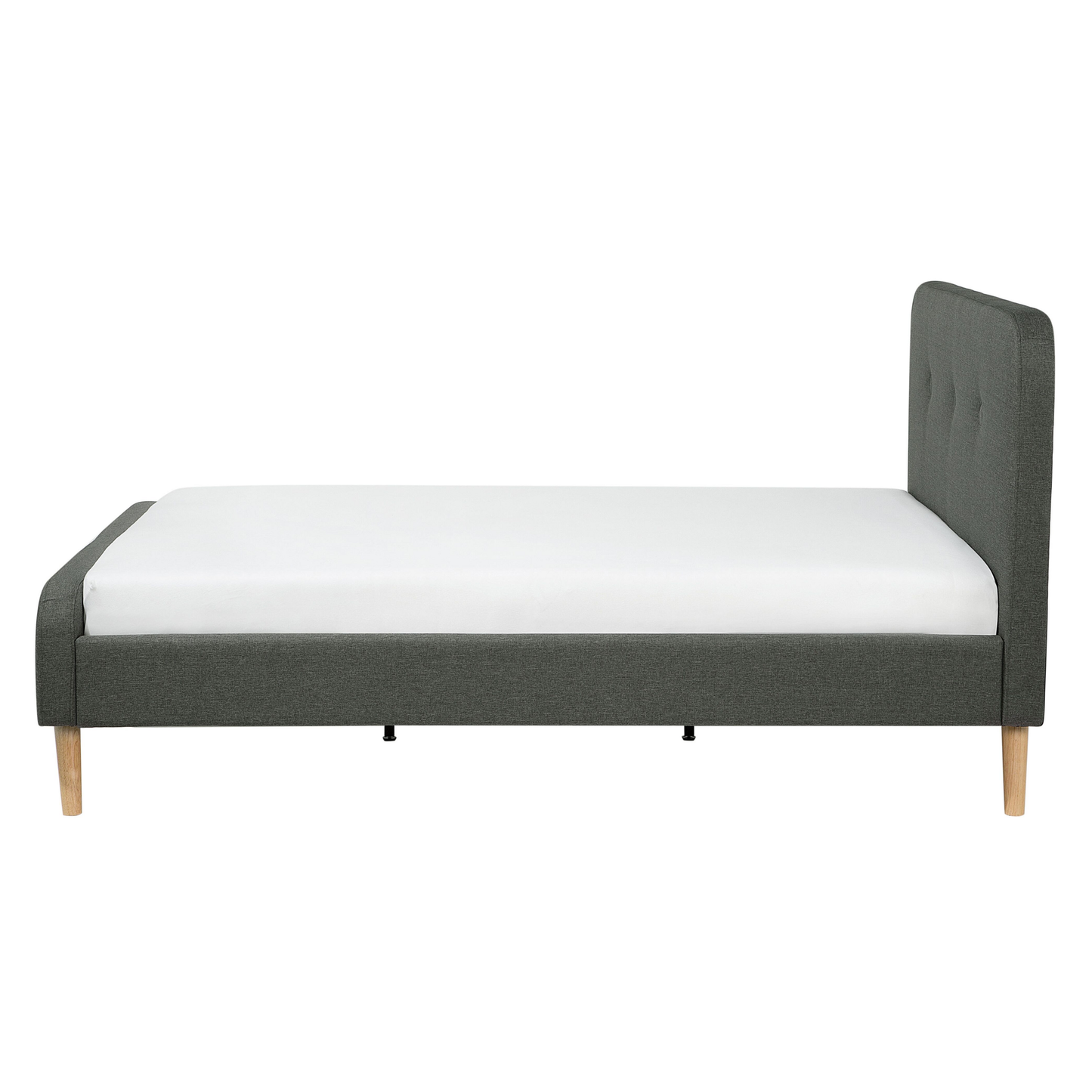Bett mit Lattenrost Stoff RENNES 160 x 200 cm Dunkelgrau