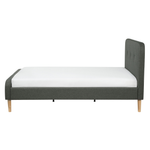 Bett mit Lattenrost Stoff RENNES 160 x 200 cm Dunkelgrau