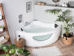 Whirlpool Badewanne weiss Eckmodell mit LED 190 x 140 cm TOCOA