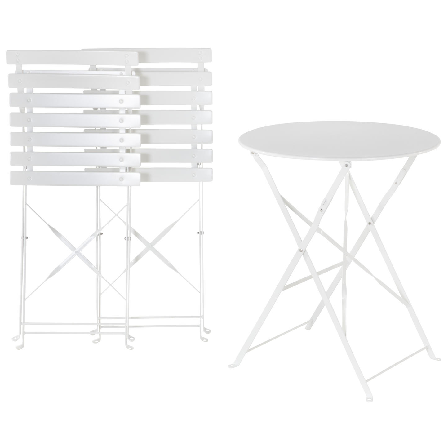 Bistro Set klappbar FIORI Metall Weiss