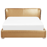 Bett mit Lattenrost Echtleder PARIS 160 x 200 cm Gold