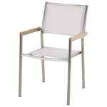 Gartenmöbel Set 8-Sitzer GROSSETO Dreifachplatte Granit geflammter Schwarz / Weiss