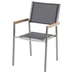 Gartenmöbel Set 8-Sitzer GROSSETO Dreifachplatte Granit geflammter Schwarz / Grau