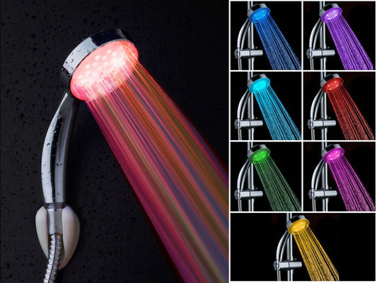 Duschkopf RAINBOW mit LED-Beleuchtung Silber