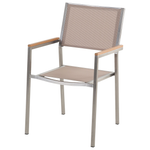 Gartenmöbel Set 6-Sitzer GROSSETO Dreifachplatte Granit Polierter Schwarz / Beige