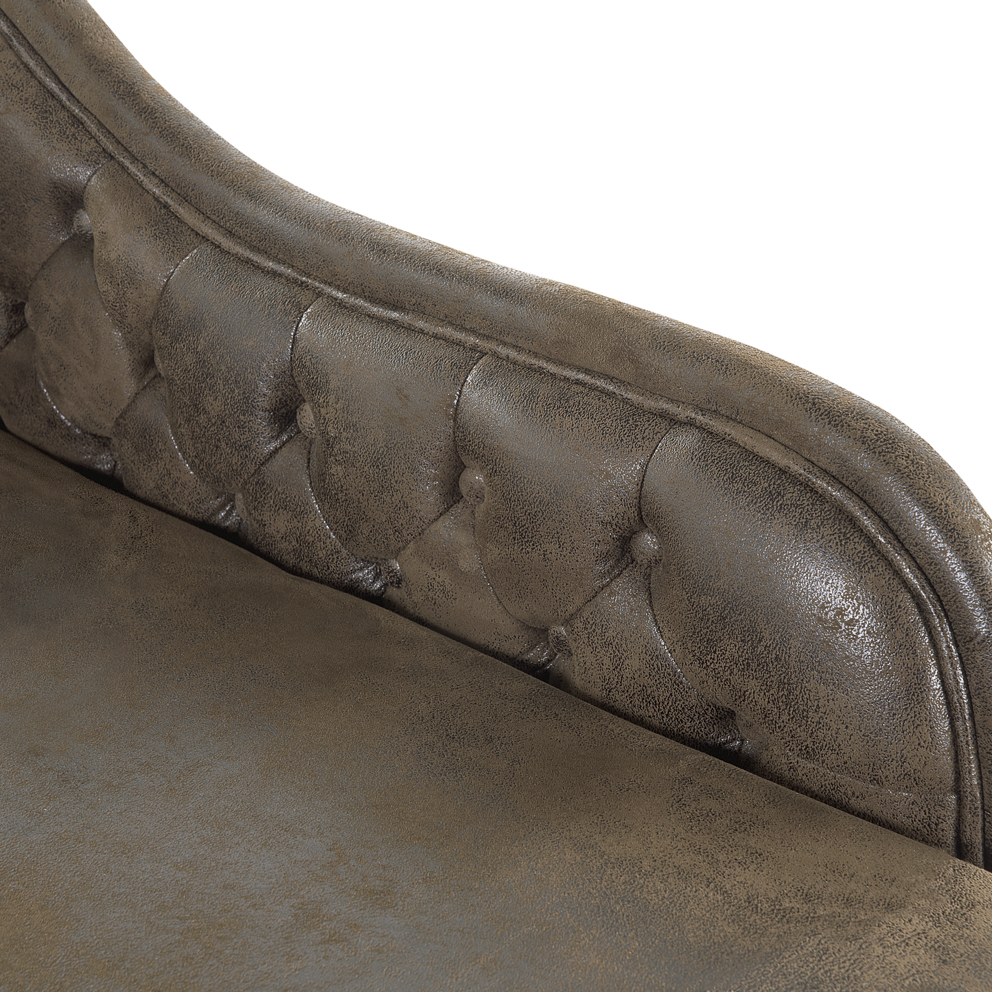 Chaiselongue Kunstwildleder braun linksseitig NIMES