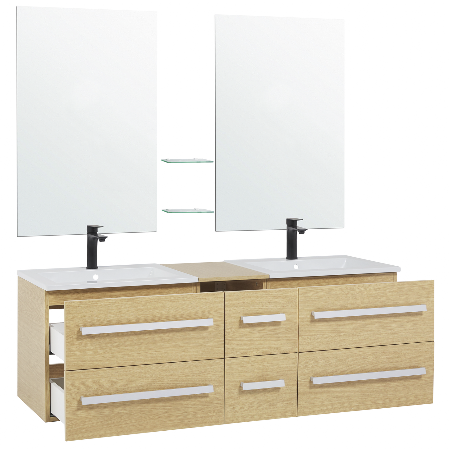 Badmöbel Set heller Holzfarbton MADRID