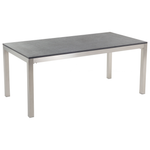 Gartenmöbel Set 6-Sitzer GROSSETO Granit geflammter Schwarz / Weiss