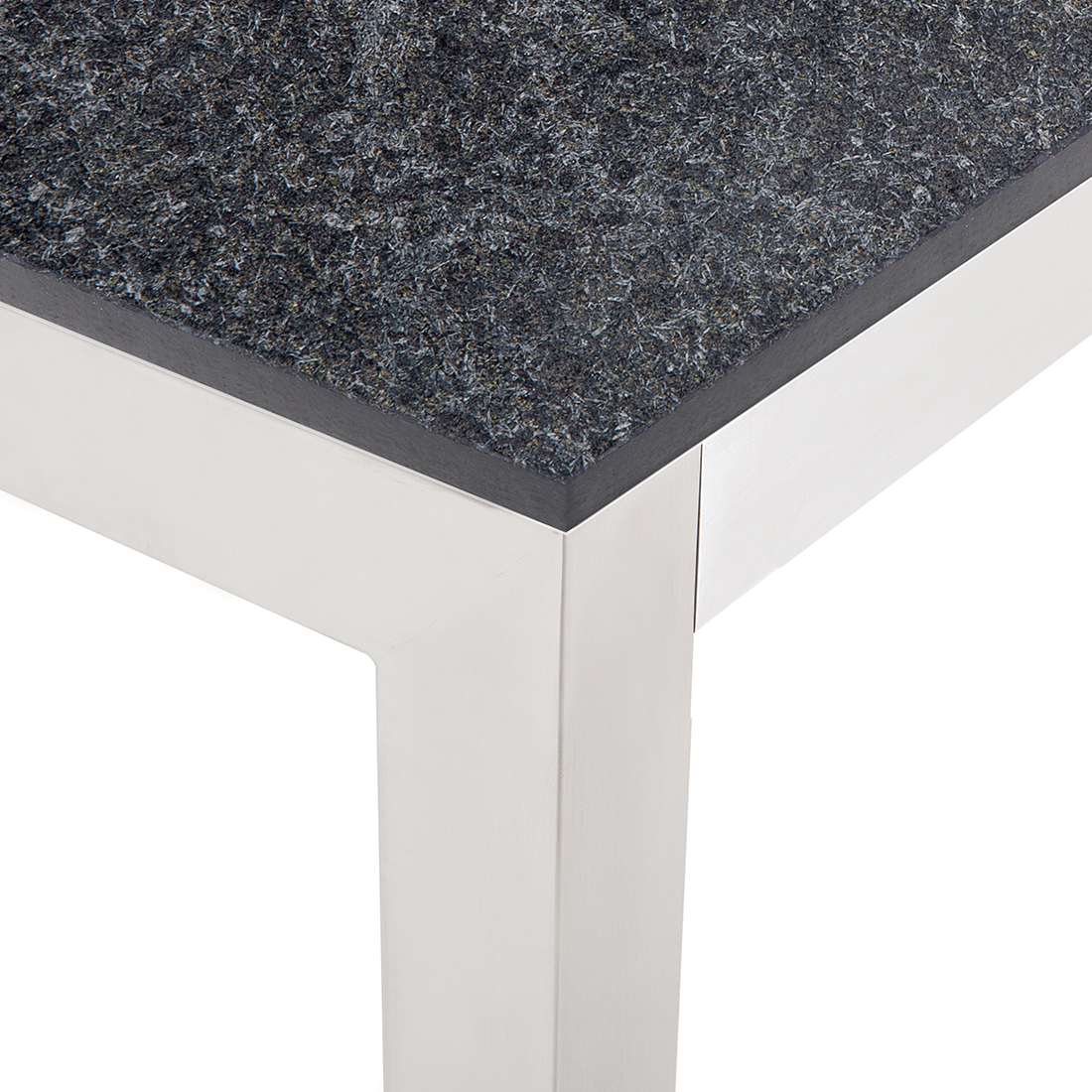 Gartenmöbel Set 6-Sitzer GROSSETO Granit geflammter Schwarz / Weiss