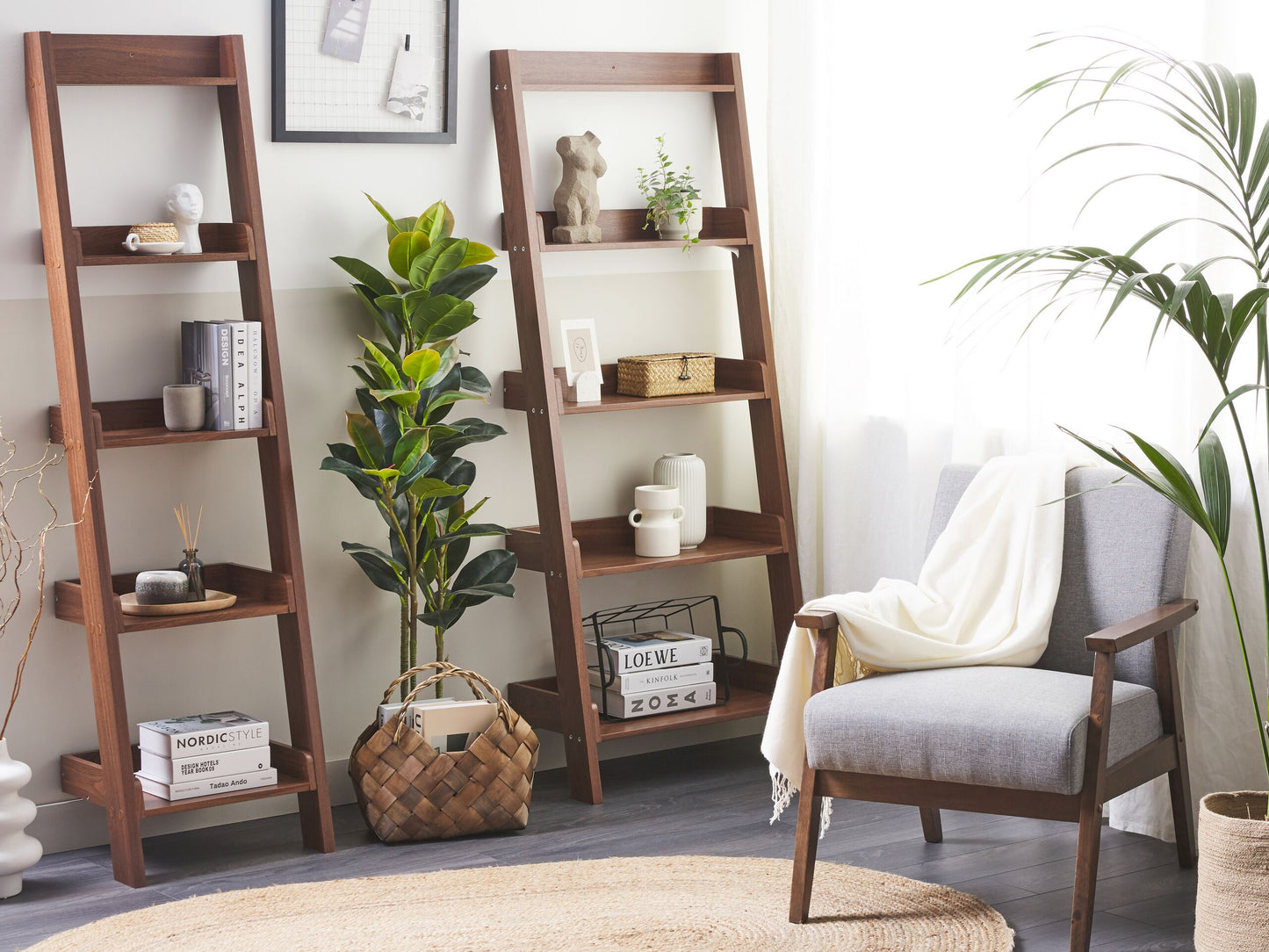 Bücherregal mit 5 Fächern MOBILE TRIO 167 cm Dunkelbraun