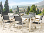 Gartentisch GROSSETO 180 cm 90 cm geflammter Granit Graphitgrau