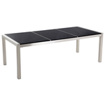 Gartenmöbel Set 8-Sitzer GROSSETO Dreifachplatte Granit Polierter Schwarz