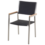 Gartenmöbel Set 8-Sitzer GROSSETO Dreifachplatte Granit Polierter Schwarz