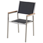 Gartenmöbel Set 8-Sitzer GROSSETO Dreifachplatte Granit Polierter Schwarz