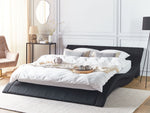 Polsterbett Leinenoptik schwarz Lattenrost 180 x 200 cm VICHY
