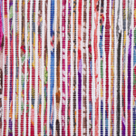 Teppich Baumwolle bunt-weiss 140 x 200 cm abstraktes Muster Kurzflor BARTIN