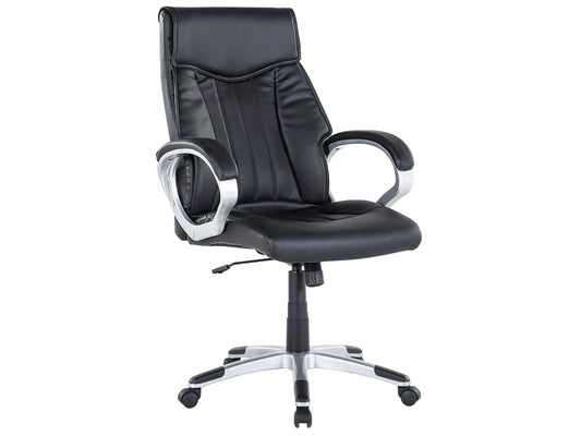 Chefsessel drehbar TRIUMPH Kunstleder Schwarz