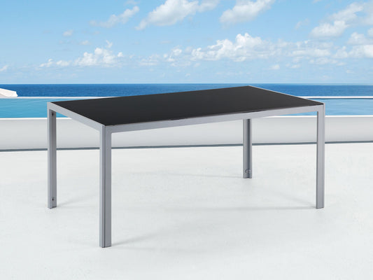 Gartentisch CATANIA 160 cm 91 cm Glas Schwarz
