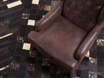 Teppich Kuhfell braun-gold 80 x 150 cm Patchwork Kurzflor ARTVIN