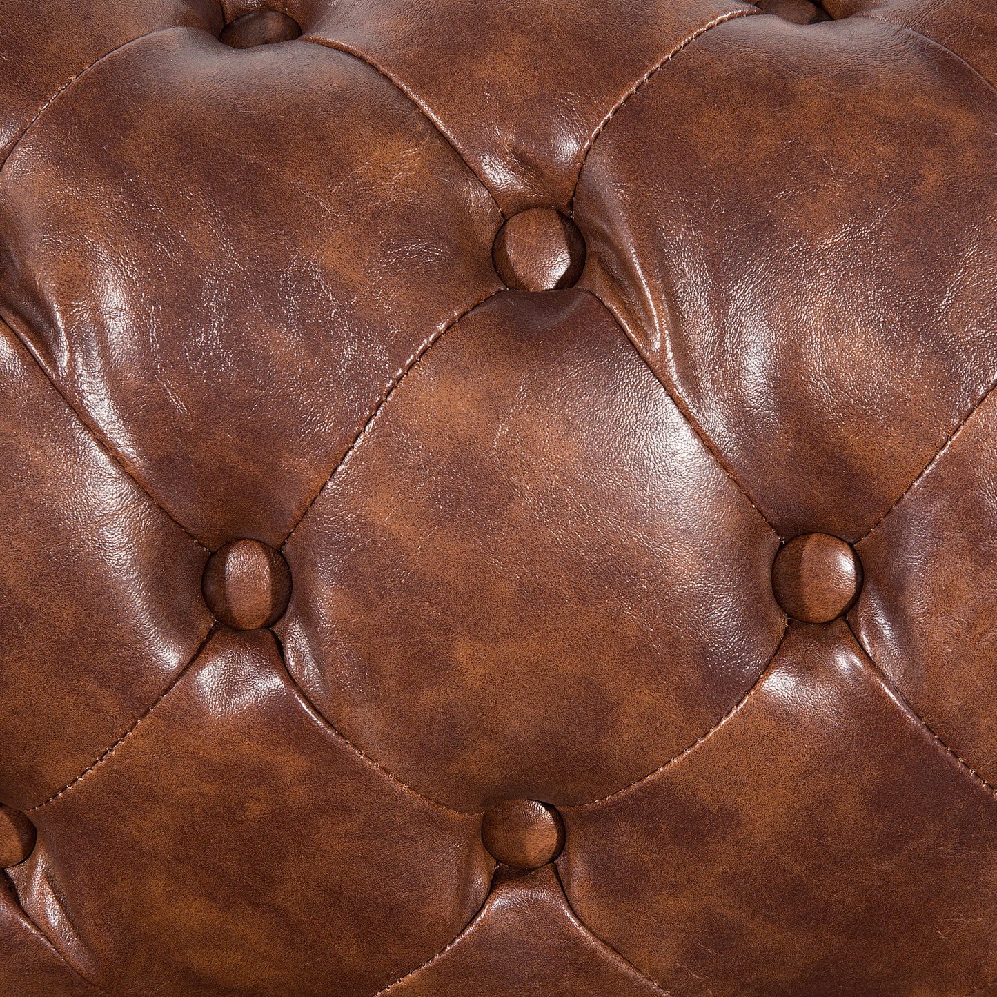 Sessel CHESTERFIELD Kunstleder Goldbraun
