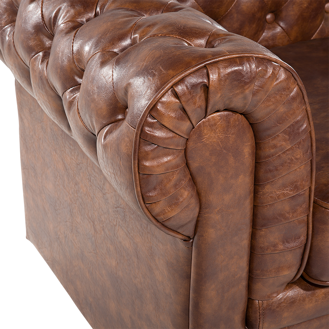 Sessel CHESTERFIELD Kunstleder Goldbraun