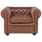 Sessel CHESTERFIELD Kunstleder Goldbraun