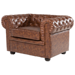 Sessel CHESTERFIELD Kunstleder Goldbraun
