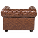 Sessel CHESTERFIELD Kunstleder Goldbraun