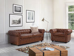 Sessel CHESTERFIELD Kunstleder Goldbraun
